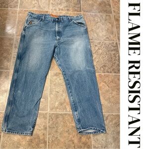 Wrangler FR Riggs Workwear Flame Resistant Jeans 44x30 Relaxed Fit Work Denim